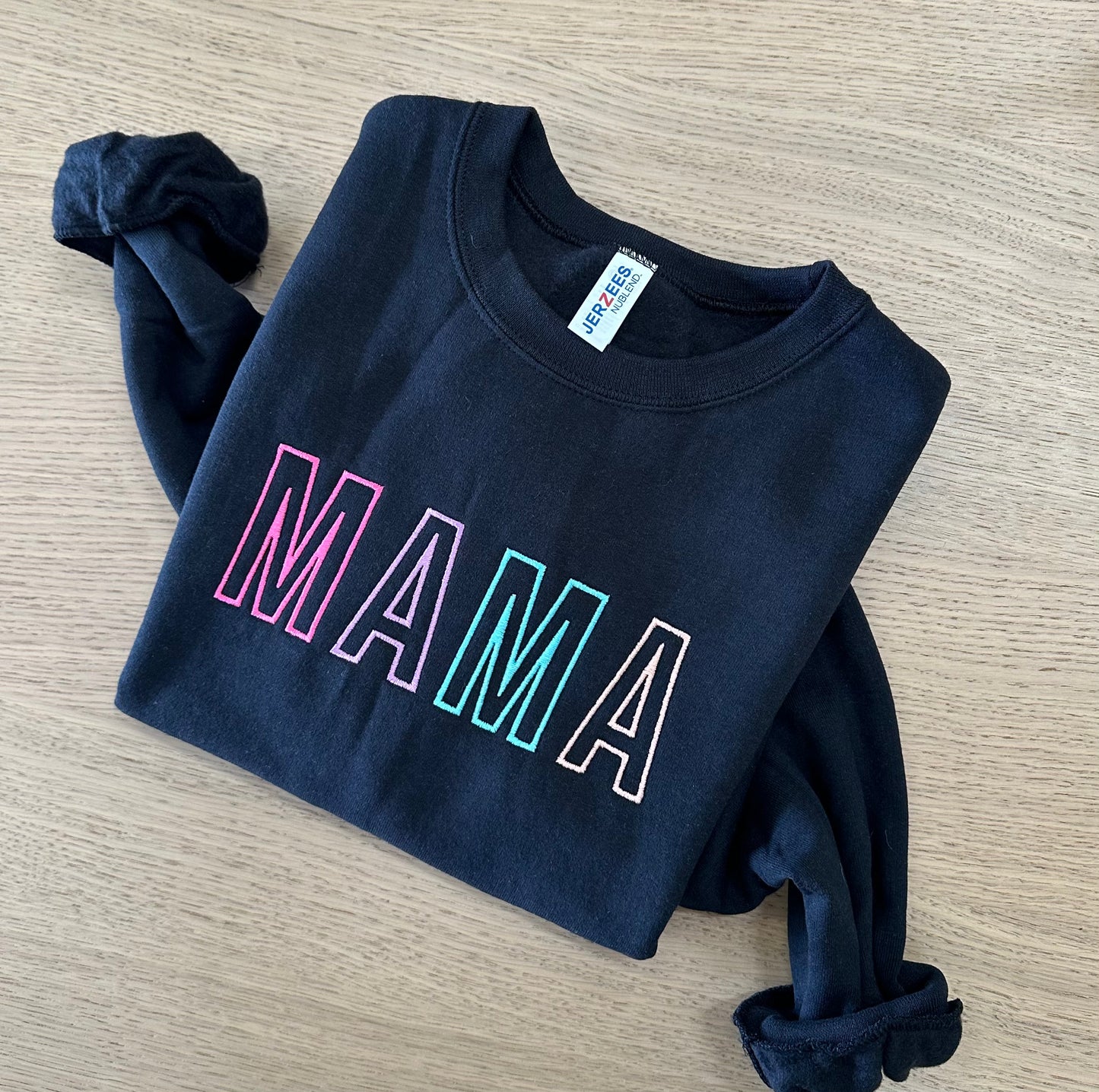 MAMA Multicolored Embroidered Crew