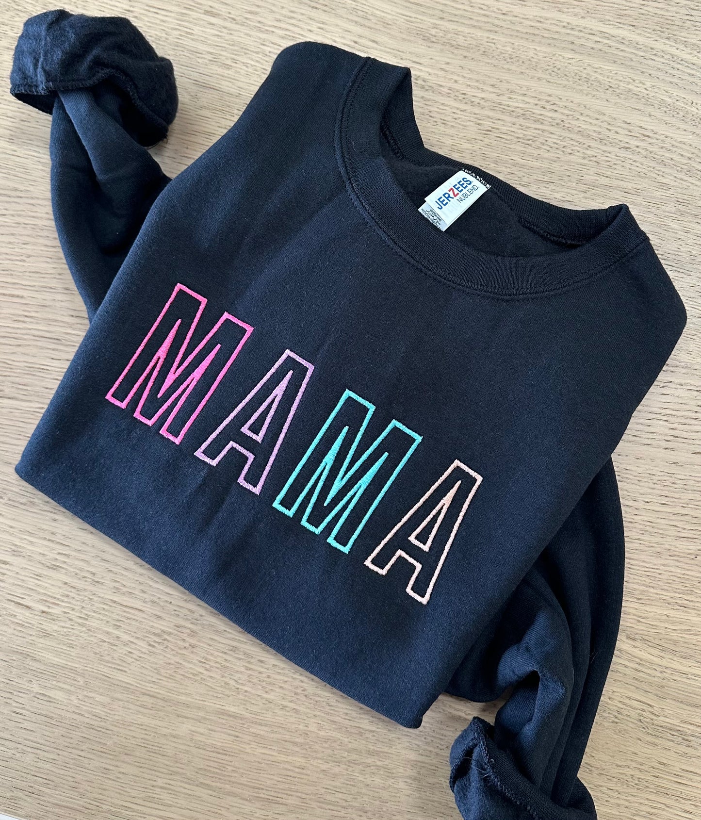 MAMA Multicolored Embroidered Crew