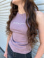 Personalized Embroidered Ribbed Long Crop Tank