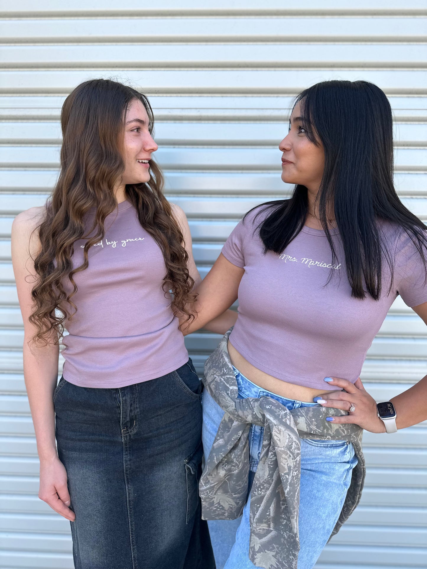 Personalized Embroidered Ribbed Long Crop Tank