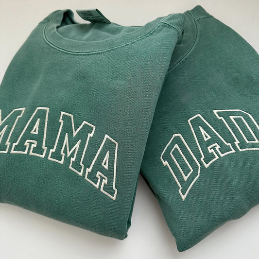 Comfort Colors Varsity Custom Name Embroidered Crew