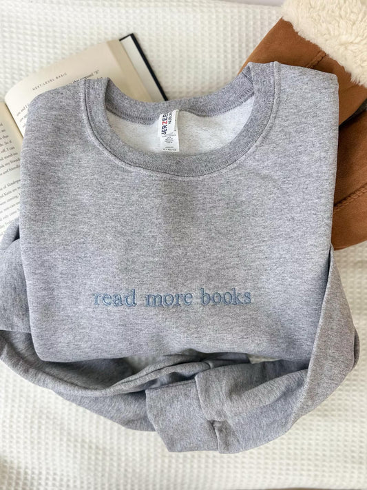 Read More Books Embroidered Crew