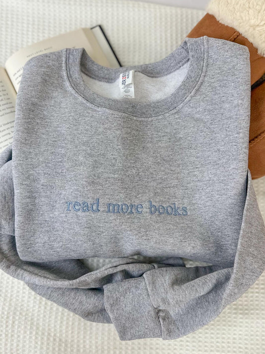 Read More Books Embroidered Crew