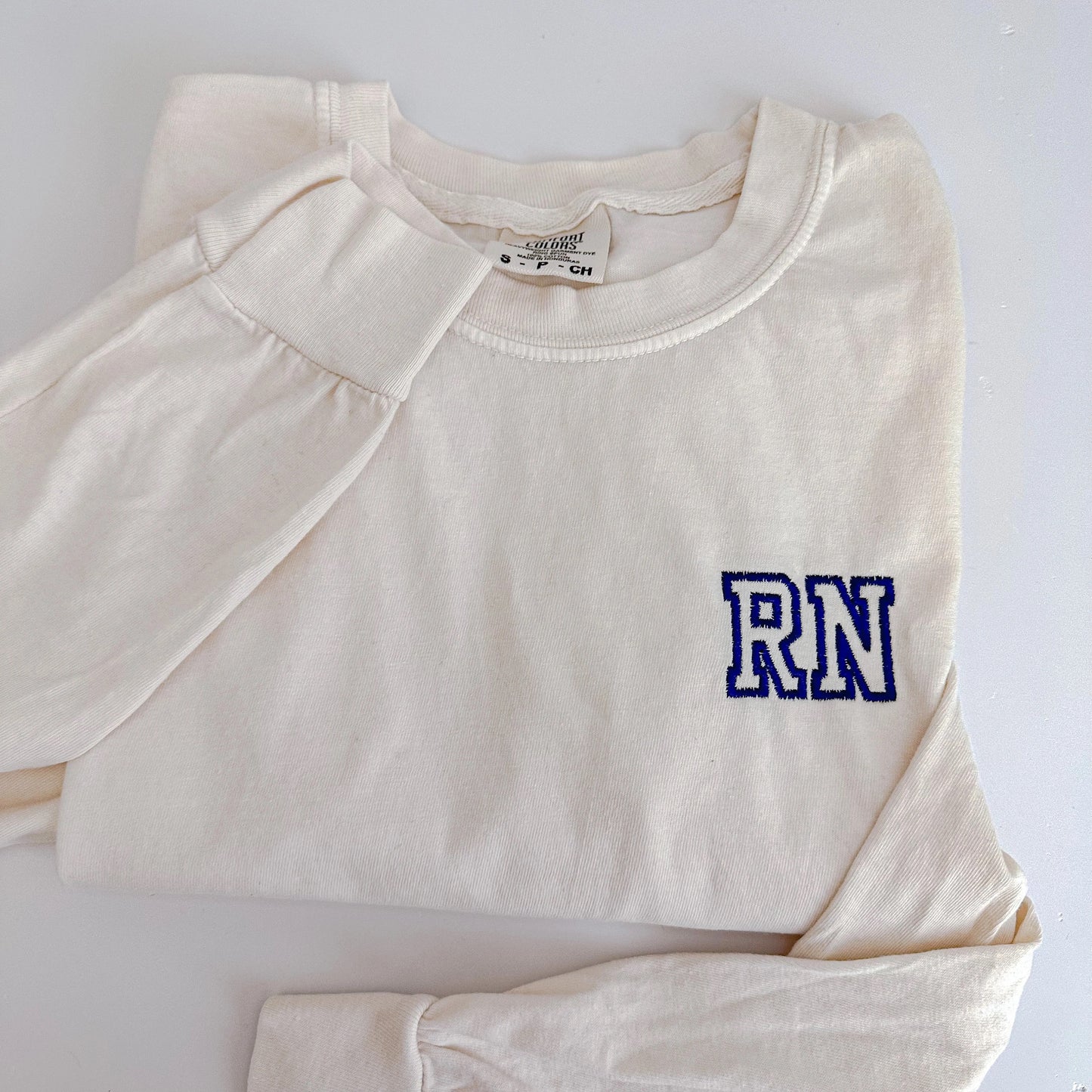 Embroidered RN Comfort Colors Long Sleeve Tee