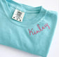 Personalized Chain Stitch Embroidered Neckline Tee