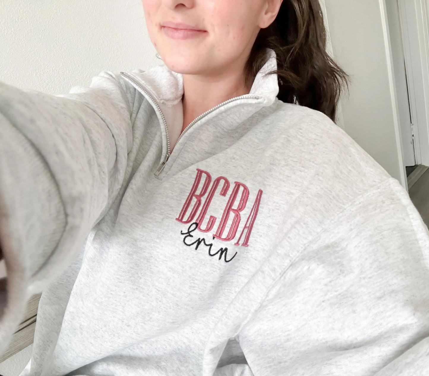 Personalized BCBA Embroidered Quarter Zip