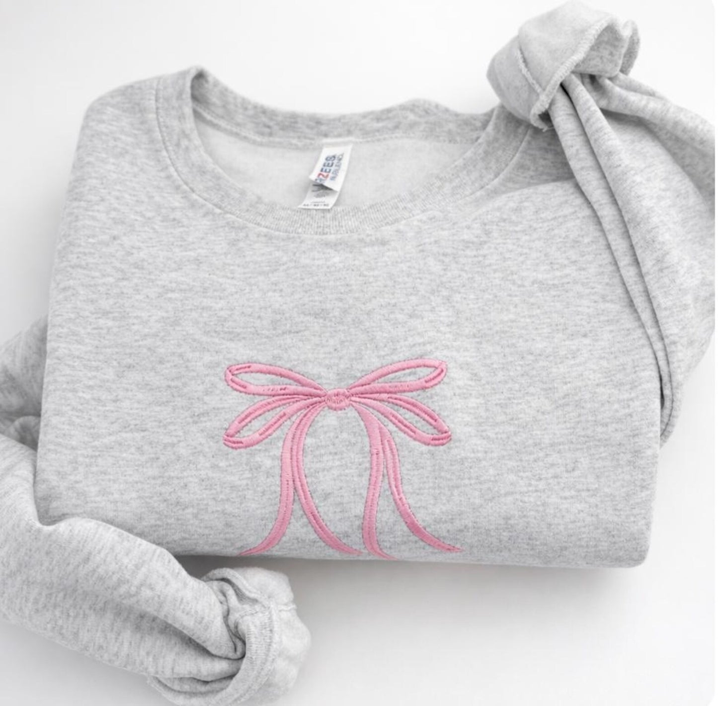 Minimal Bow Embroidered Crewneck