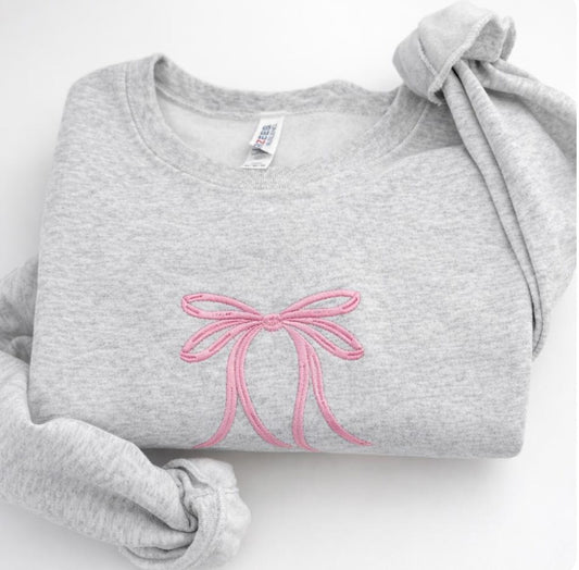 Minimal Bow Embroidered Crewneck