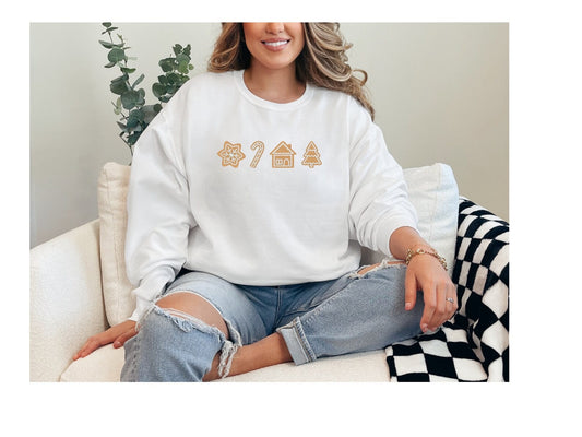 Christmas Cookie Embroidered Adult Crew