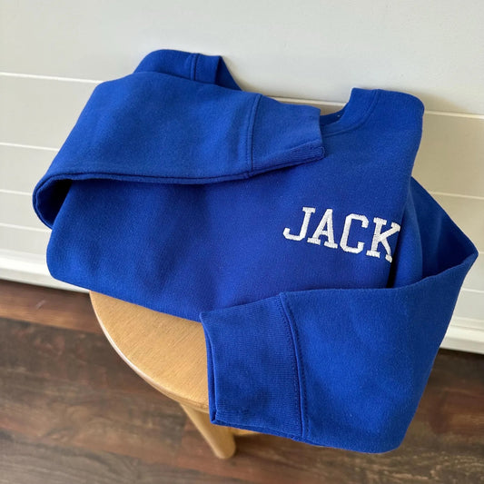 Personalized Varsity Name Crewneck