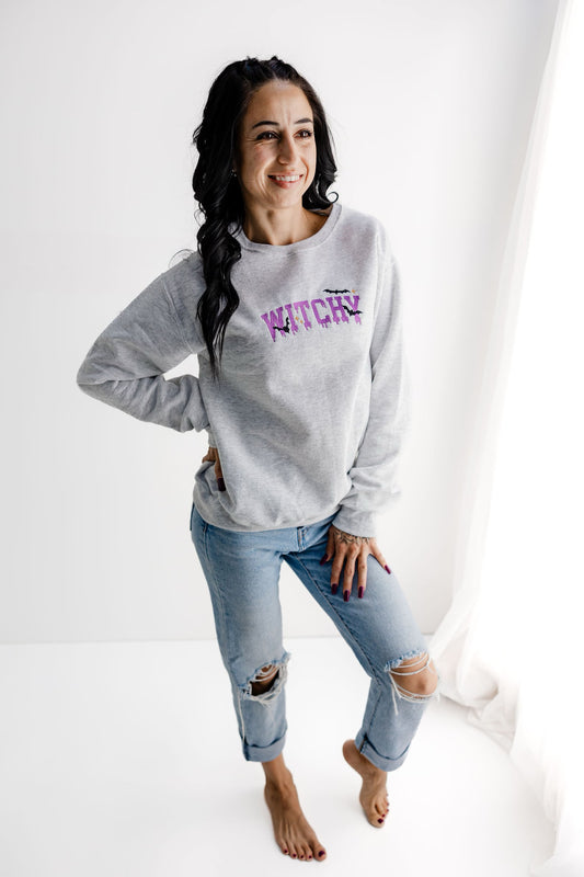 Witchy Embroidered Halloween Crew