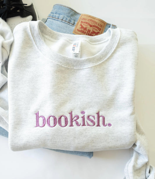 Bookish Embroidered Crew