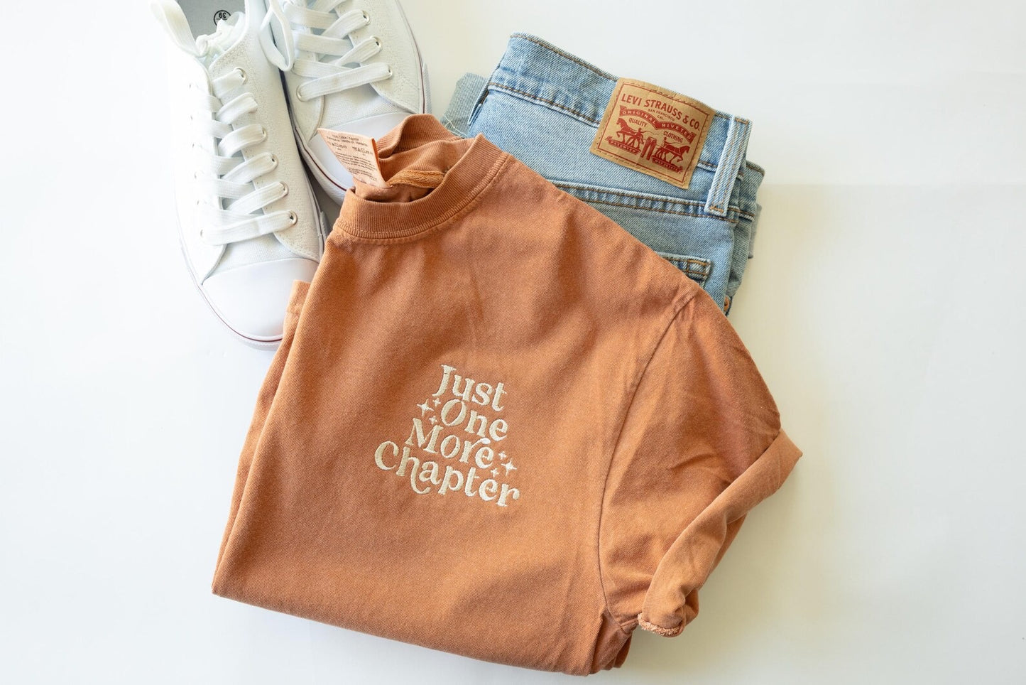 Just One More Chapter Embroidered Comfort Colors Shirt