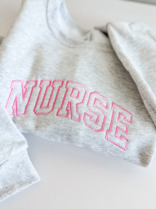 Varsity Nurse Embroidered Crew