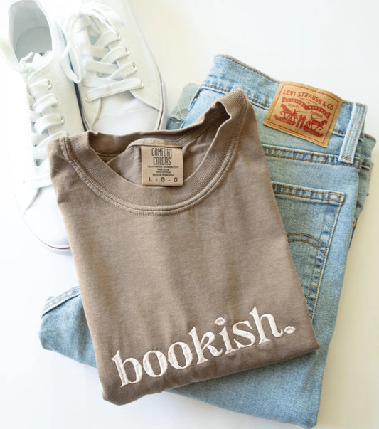 Bookish Embroidered Comfort Colors Shirt