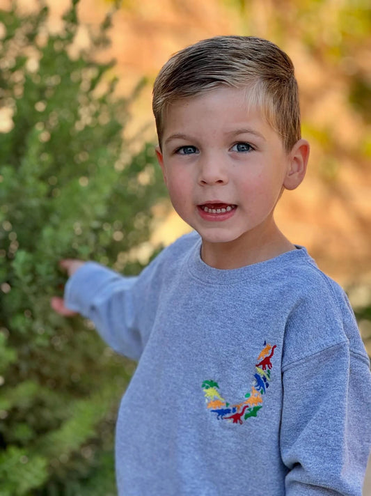 Toddler Dinosaur Monogrammed Initial Sweatshirt