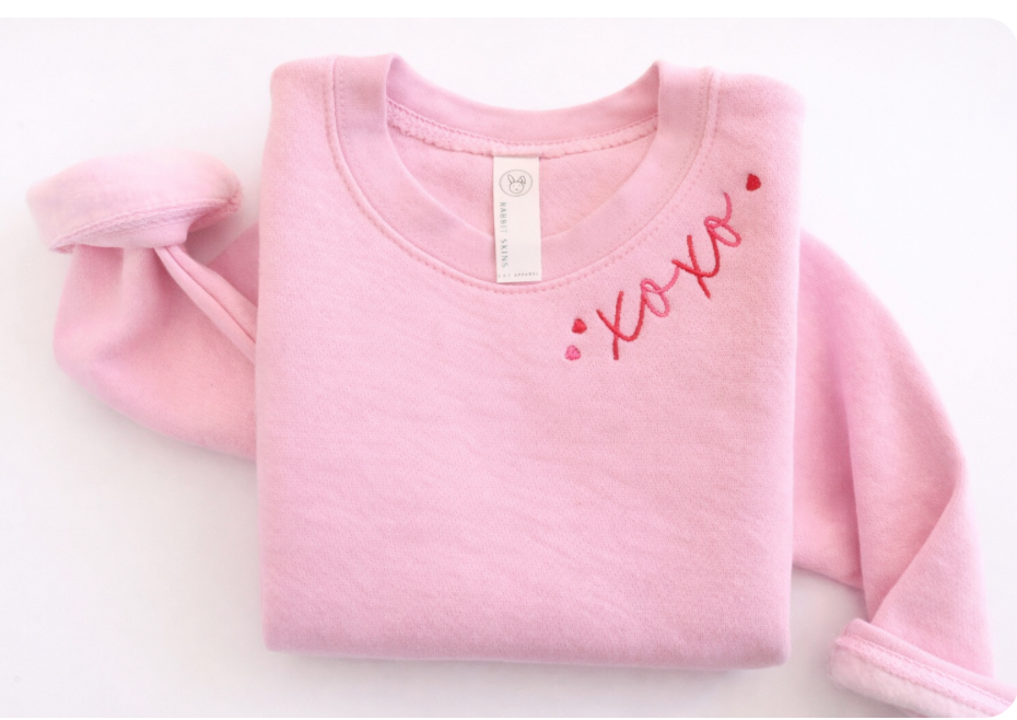 XOXO Embroidered Toddler Neckline Crew