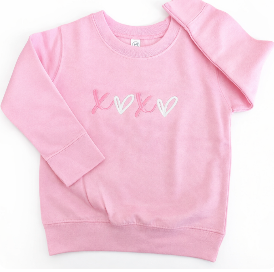 XOXO Embroidered Toddler Crew