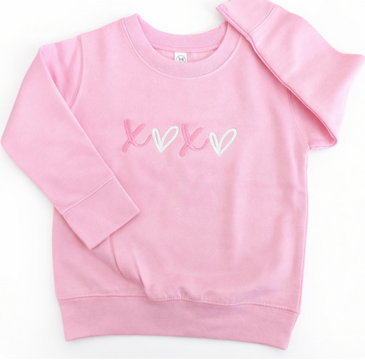 XOXO Embroidered Toddler Crew