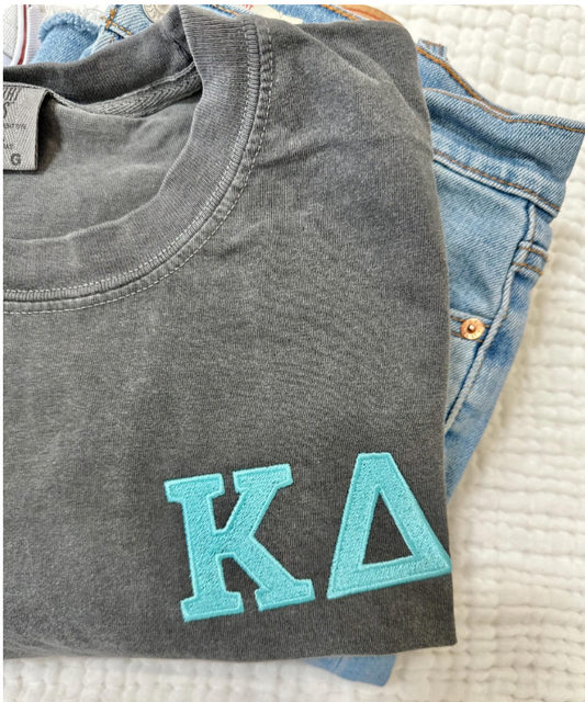 Custom Sorority Embroidered Short Sleeve T Shirt