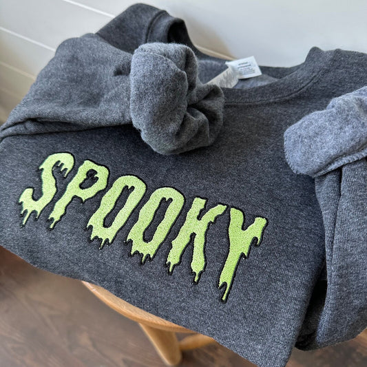 Spooky Drippy Embroidered Crew