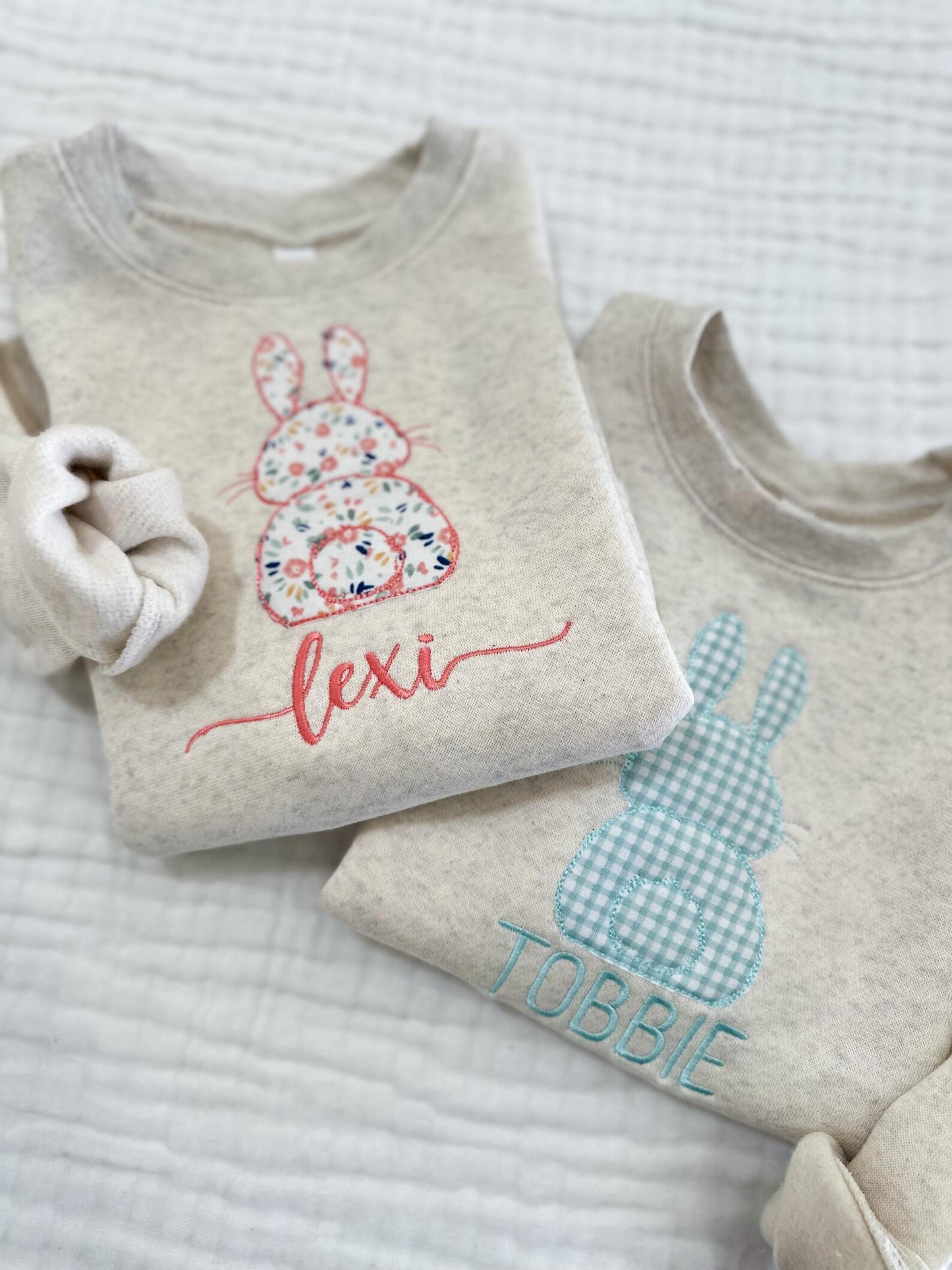 Custom Easter Bunny Applique Toddlers Crew