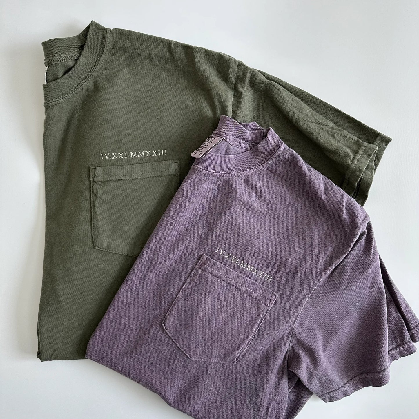 Roman Numeral Date Anniversary Pocket Tee