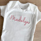 Personalized Chain Stitch Baby Name Bodysuit
