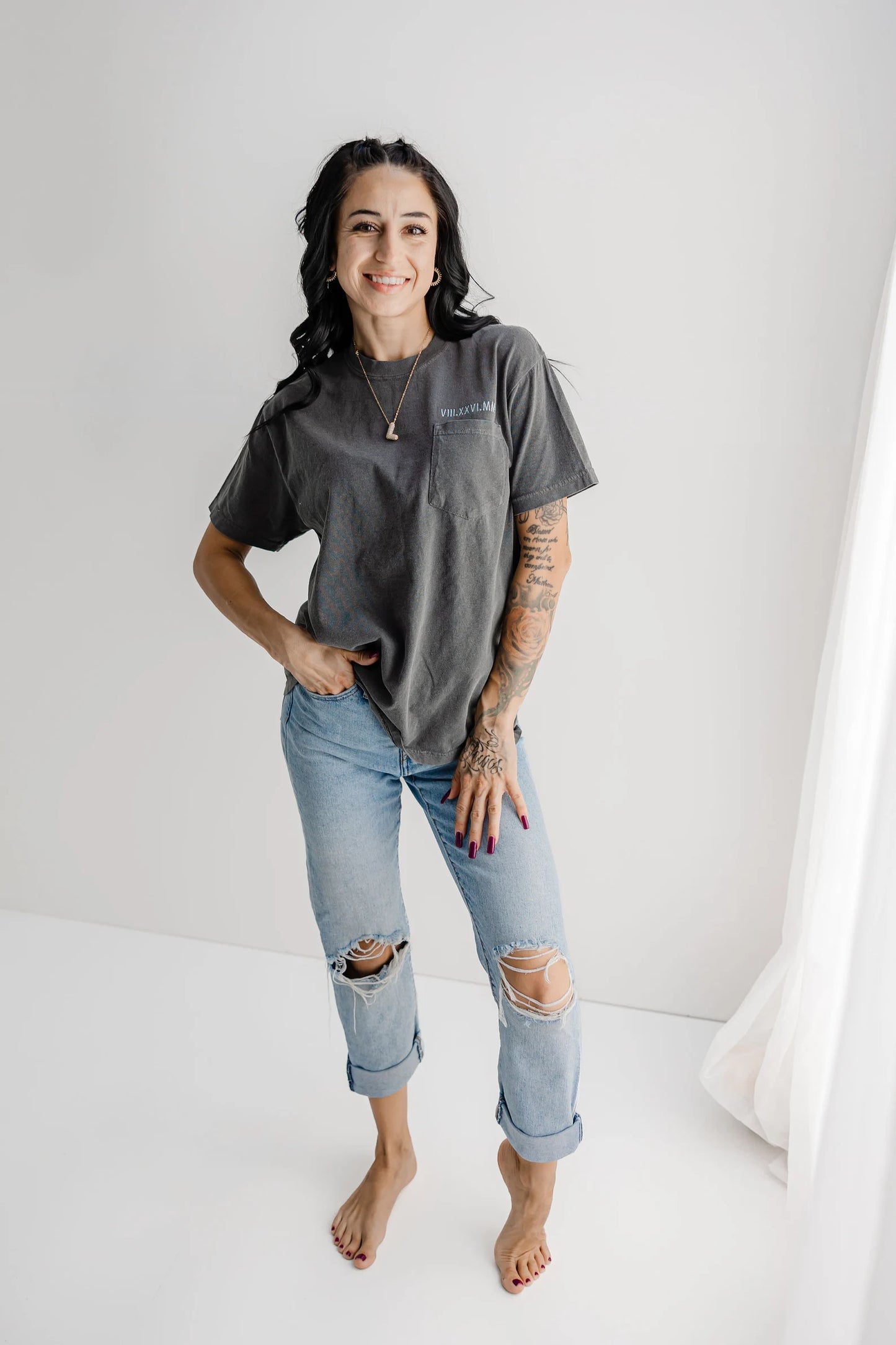 Roman Numeral Date Anniversary Pocket Tee