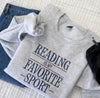 Reading Is My Favorite Sport Embroidered Sweatshirt
