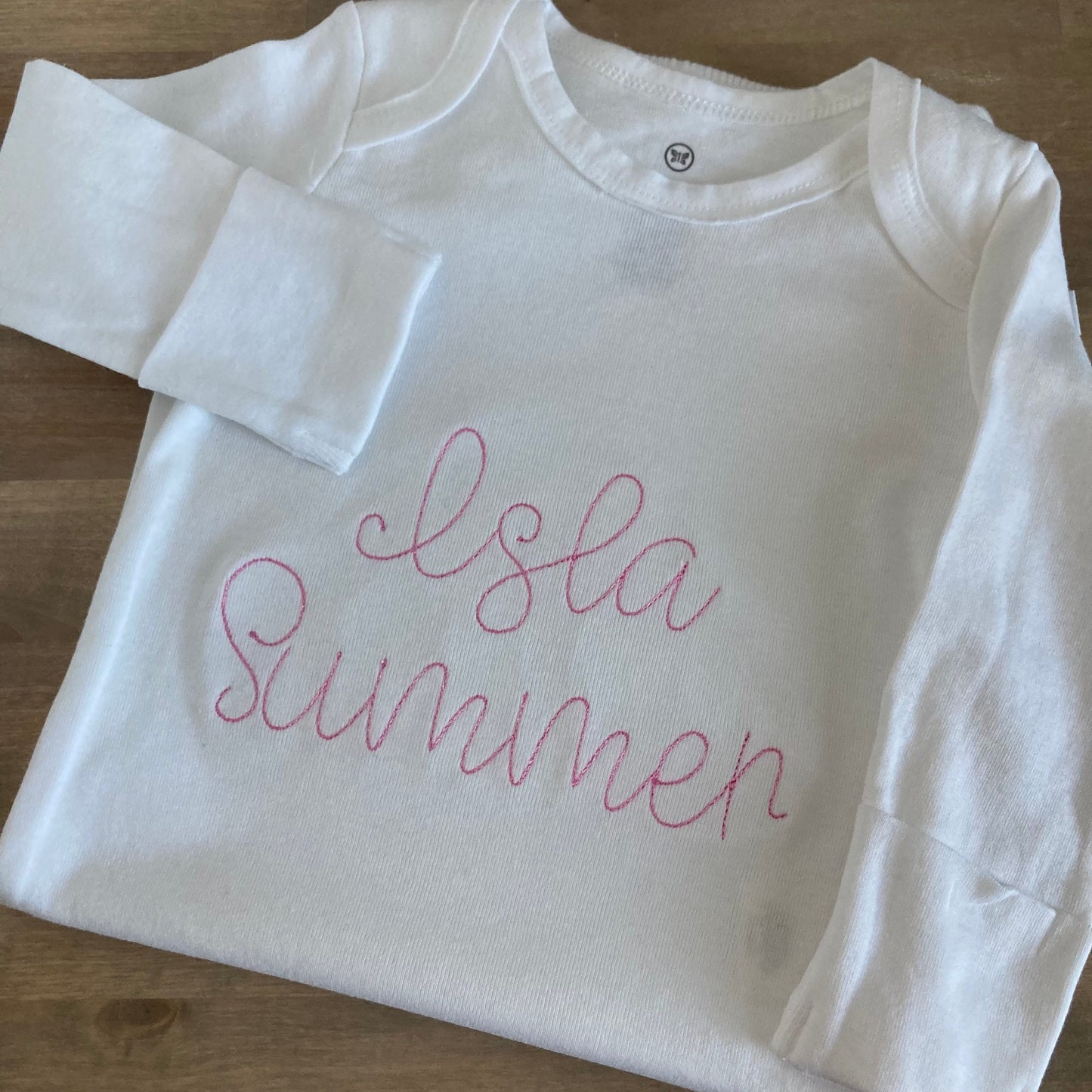 Organic Cotton Custom Name Baby Gown - Personalized Baby Clothing - New Baby - Sibling Gift - Custom Text