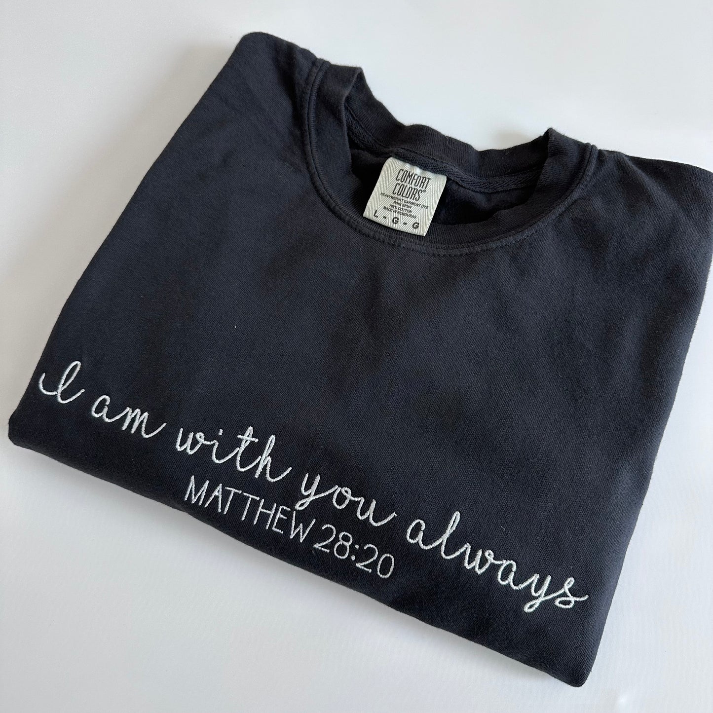 Comfort Colors Custom Embroidered Bible Verse Shirt - Personalized Verse Tee - CC Faith Based Quote - Christian