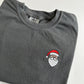 Embroidered Comfort Colors Santa Christmas Tee - Simple Minimal Embroidered Shirt - Holiday Christmas T Shirt - Oversized Shirt for Women