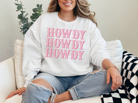 Howdy Pullover Crewneck Sweatshirt - Graphic Sweater - Country Western - Oversized Sweatshirt