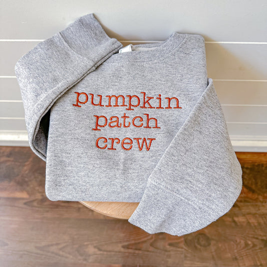 Embroidered Toddler Pumpkin Patch Crew Sweatshirt - Cute Halloween Sweatshirt - Embroidered Fall Sweatshirt - Pumpkin - Kids Fall Sweater