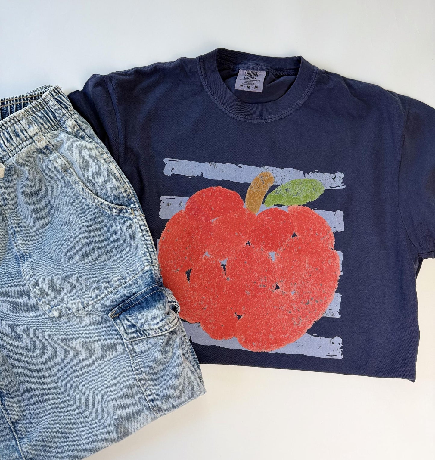 Apple Teacher T Shirt - Comfort Colors Watercolor Apple T Shirt - Cute Teacher Shirt - Back to School Shirt Teacher Graphic Shirt