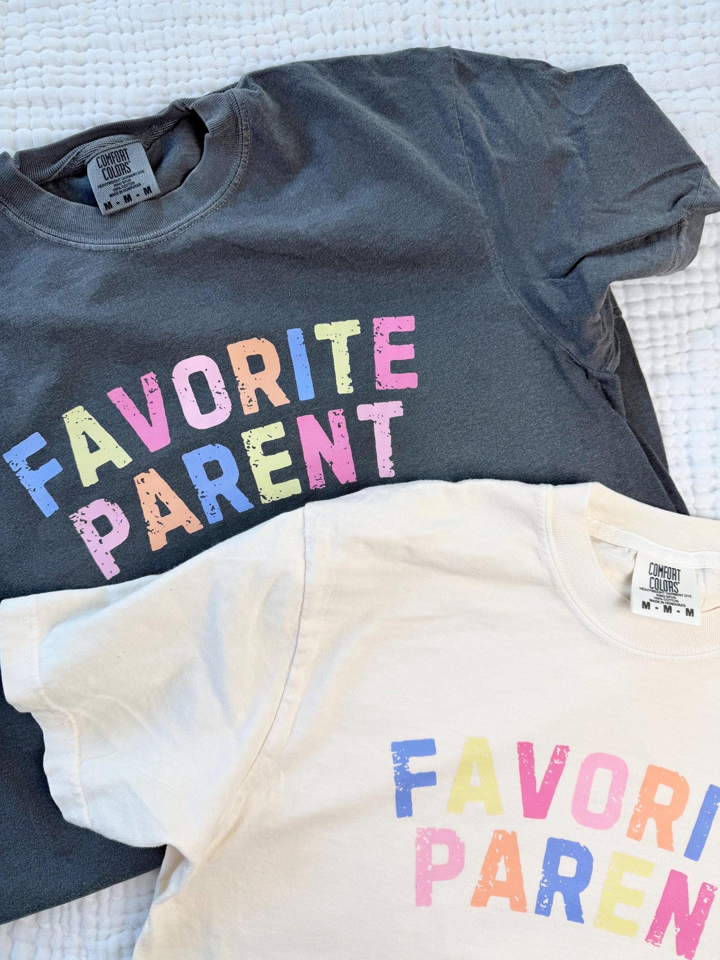 Favorite Parent Distressed Graphic Tee - Comfort Colors Shirt- Cute Mom Dad Tee - Fave Parent Shirt - Funny Graphic T Shirt