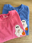 Coffee Lover Ghost Embroidered Tee - Cute Halloween Tee - Comfort Colors Halloween T Shirt