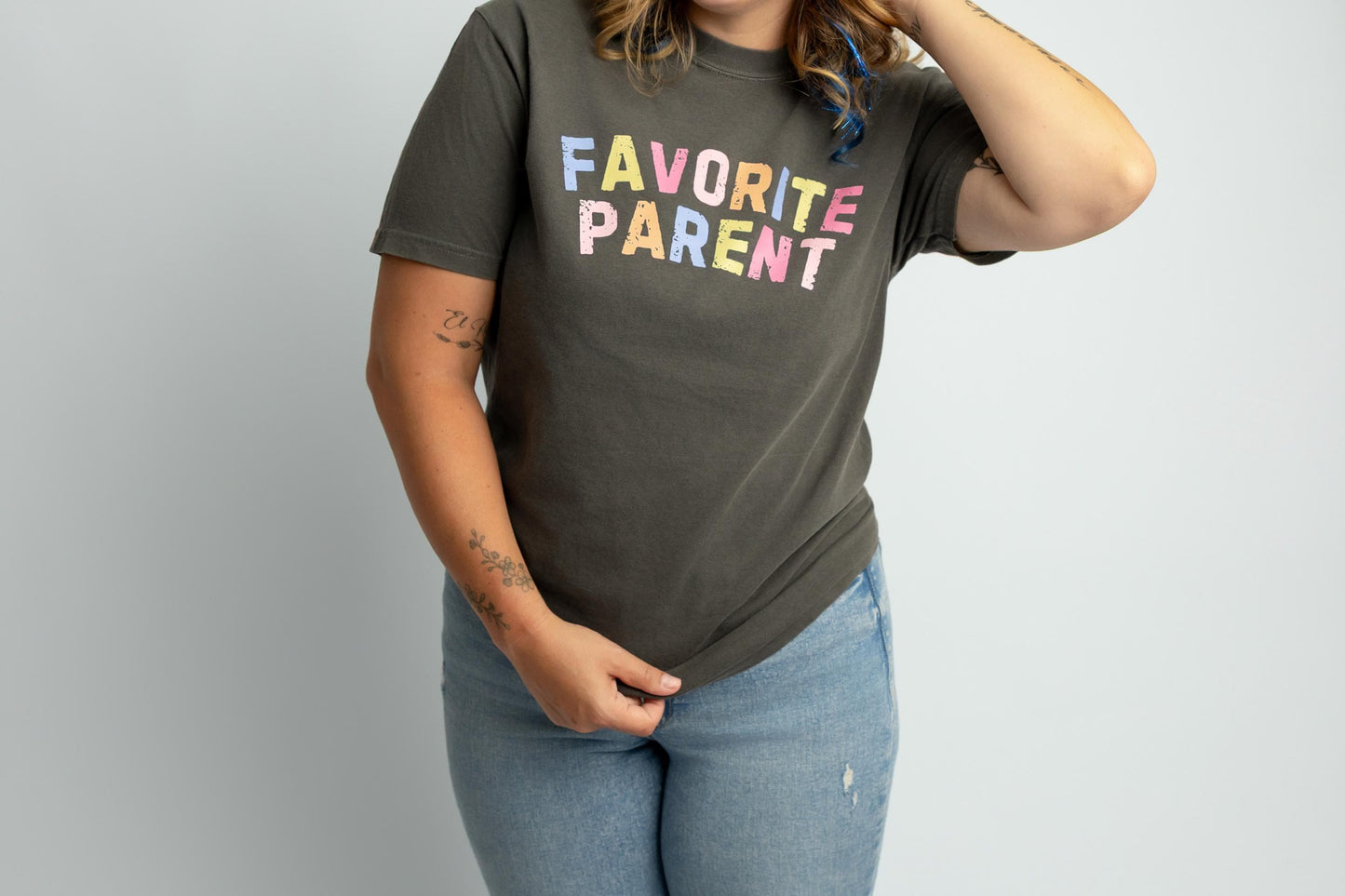 Favorite Parent Distressed Graphic Tee - Comfort Colors Shirt- Cute Mom Dad Tee - Fave Parent Shirt - Funny Graphic T Shirt