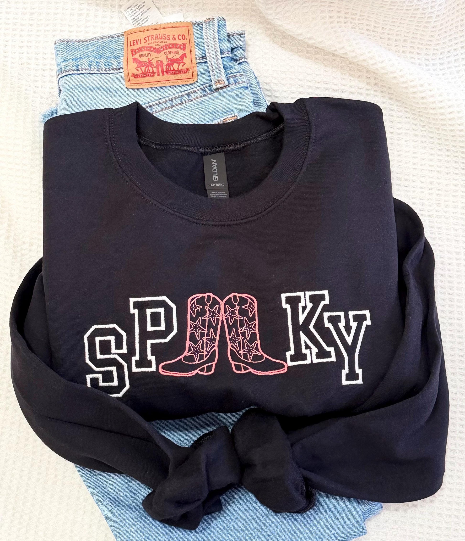 Spooky Embroidered Crewneck Sweatshirt - Country Western Halloween Sweater - Cute Halloween Pullover